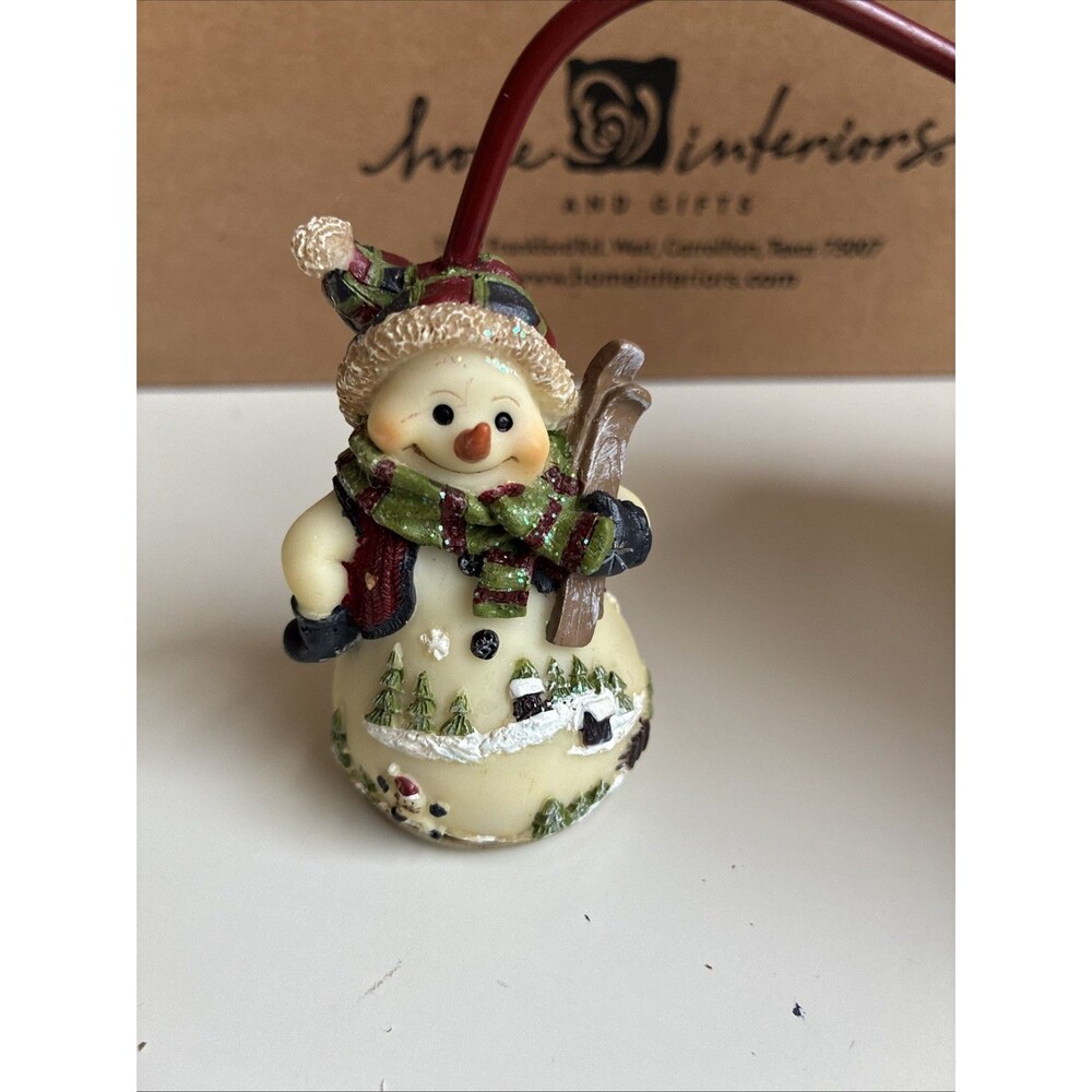 VTG Christmas Tree Snowman Candle Snuffer Colorful Winter Holiday Skis New